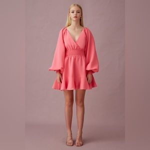 SOLD KEEPSAKE Clubhouse Long Sleeve Mini Dress in Bubblegum
